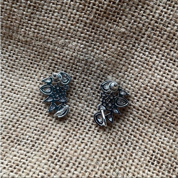 Earrings with ear lobe clip wedding bridal fancy amazing elegant sparkly - Picture 6 of 12